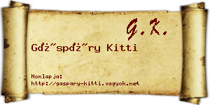 Gáspáry Kitti névjegykártya