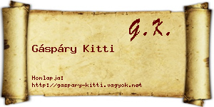 Gáspáry Kitti névjegykártya